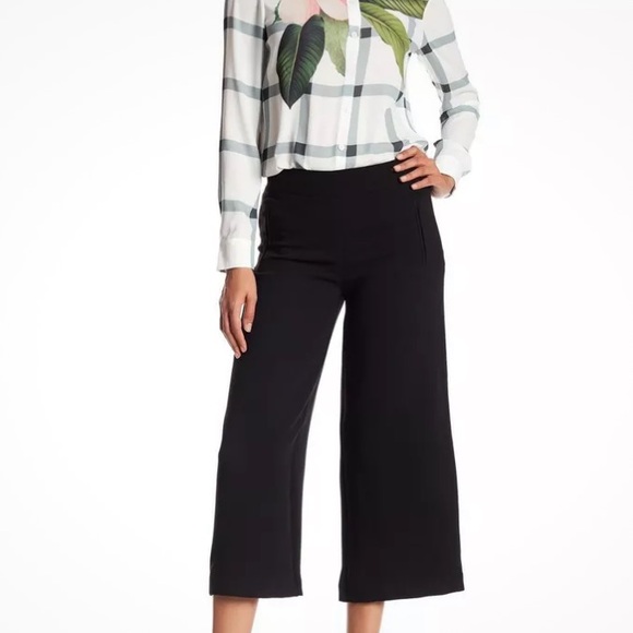 Ted Baker Pants - TED BAKER Milee Black Culottes High Waist Wide Leg Cropped Pants Trousers Sz 10